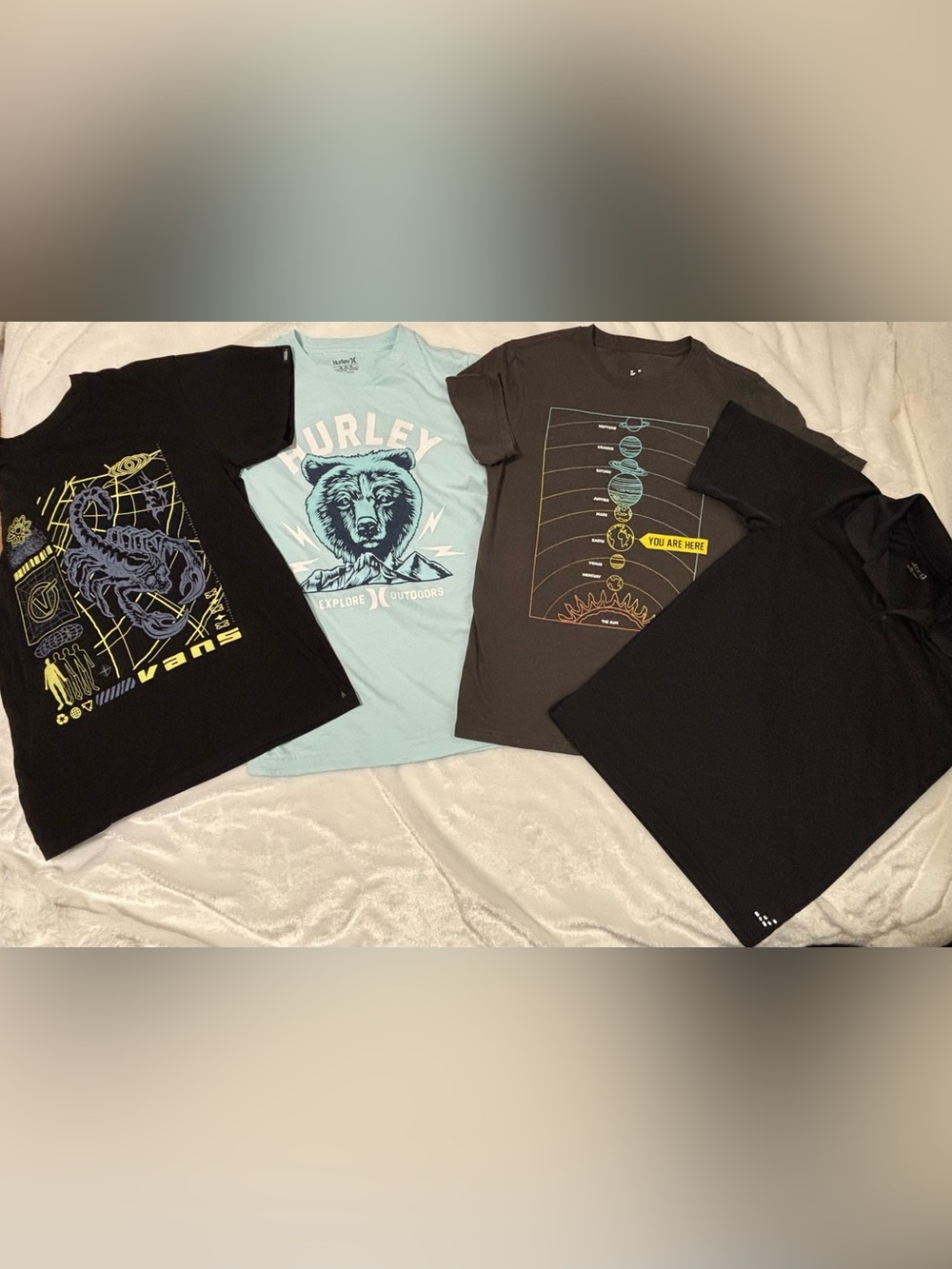 Boys-Kids | Lot of 4 Tees | Vans, Hurley, Wonder Nation and bcg Sz. 10/12 EUC